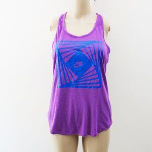 Nike Women's The Nike Tee Racerback Graphic Tank Top in Purple (M)
